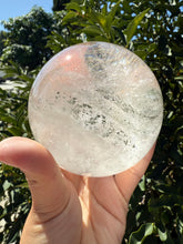 Load image into Gallery viewer, Large Clear Quartz Crystal Sphere with Green Chlorite Inclusions,A142