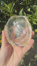 Load and play video in Gallery viewer, Clear Quartz Offering Bowl,Crystal Quartz Altar Bowl,Crystal Tray,B112