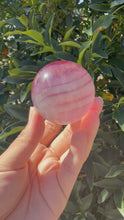 Load and play video in Gallery viewer, High Quality Candy Fluorite Sphere, Stunning Rainbow Fluorite Ball,A177