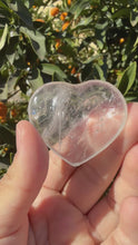 Load and play video in Gallery viewer, Clear Quartz Puff Heart Carving,#04