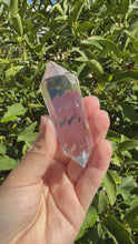 Load and play video in Gallery viewer, 12-Sided Clear Quartz Point,Double Terminated Quartz,Vogel Cut Crystal,A170
