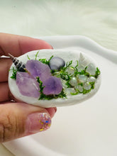 Load and play video in Gallery viewer, Handmade Amethyst and Shell Clay Garden Fridge Magnets - C