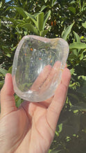 Load and play video in Gallery viewer, Clear Quartz Offering Bowl,Crystal Quartz Altar Bowl,Crystal Tray,B110