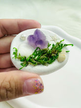 Load and play video in Gallery viewer, Handmade Amethyst and Shell Clay Garden Fridge Magnets-A