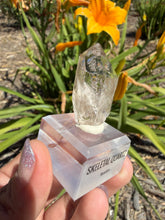 Load image into Gallery viewer, Natural Namibia Skeletal Enhydro Quartz Mineral Specimen w/ Moving Bubble,A478

