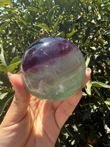 Green Purple Candy Fluorite Sphere, Rainbow Colourful Fluorite Crystal Ball,A115