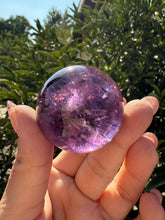 Load image into Gallery viewer, Chevron Amethyst Sphere with Goethite Inclusions,Davis Effect, A70
