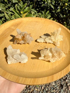 Set of 4 Raw Quartz Crystal Clusters