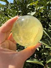 Load image into Gallery viewer, Lemon Yellow Candy Fluorite Sphere, Stunning Green Fluorite Ball,A113
