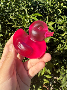 Large Resin cute clear pink duck Sculpture