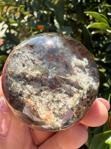 High-Grade Garden Quartz Crystal Sphere – Double-Sided Scenic Crystal Ball