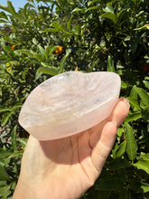 Load image into Gallery viewer, Heart Rose Quartz Crystal Bowl, Polished Rose Quartz Dish-Rose Quartz Tray
