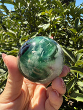 Load image into Gallery viewer, Natural Feather Fluorite Sphere , Snowflake Quartz Crystal Fluorite Ball,A88
