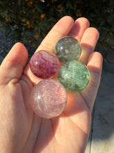 Load image into Gallery viewer, 4pcs Fluorite Mini Spheres , Mini Rainbow Fluorite Crystal Sphere
