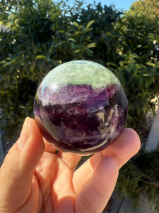 Dark purple Green Fluorite Crystal Ball