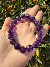 Load image into Gallery viewer, Geometric Micro Faceted Hard Cut Uruguayan Amethyst Bracelet
