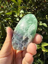 Load image into Gallery viewer, Natural Feather Fluorite Palm Stone,Snowflake Quartz Fluorite Palm Stone,A181
