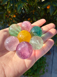 Set of 7 Fluorite Mini Spheres