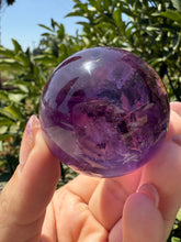 Load image into Gallery viewer, Chevron Amethyst Sphere with Goethite Inclusions,Davis Effect, A66
