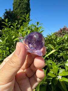 Mini Size Amethyst Snail Handmade resin sculpture