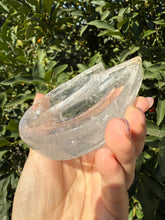 Load image into Gallery viewer, Cat Head Clear Quartz Offering Bowl,Crystal Quartz Altar Bowl,Crystal Tray,B64
