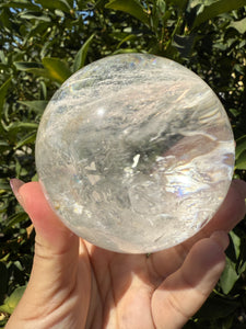 Rainbow Clear Quartz Crystal Sphere,Natural Healing Stone Ball,A121