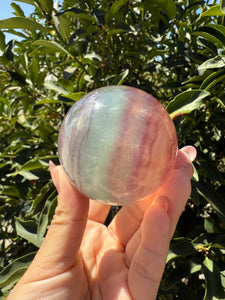 High Quality Candy Fluorite Sphere, Stunning Rainbow Fluorite Ball,A111