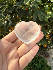 Clear Quartz Puff Heart Carving