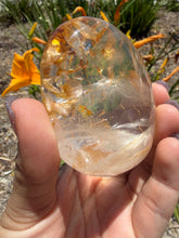 Load image into Gallery viewer, Natural Golden Healer Quartz Palm Stone,Natural Hematoid Quartz Crystal,A483
