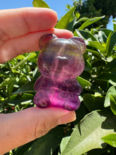 Load image into Gallery viewer, Natural purple yellow Candy Fluorite Bear Carving
