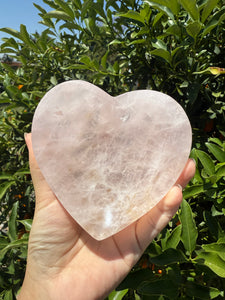 Heart Rose Quartz Crystal Bowl, Polished Rose Quartz Dish-Rose Quartz Tray