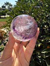 Load image into Gallery viewer, Natural Phantom Amethyst Crystal Sphere – Unique Purple Striped Amethyst,A62
