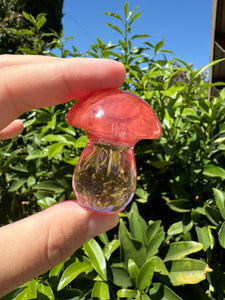 Resin small cute Red Smelting Quartz mushroom Sculpture