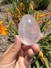 Load image into Gallery viewer, Natural Star Rose Quartz Crystal Egg Pink Healing Crystal Palm Stone,A481
