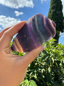 Raw Stone Rainbow Fluorite Specimen Mineral Crystal