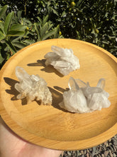 Load image into Gallery viewer, Set of 3 Natural Clear Quartz Crystal Clusters
