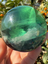 Load image into Gallery viewer, Natural Feather Fluorite Sphere , Snowflake Quartz Crystal Fluorite Ball
