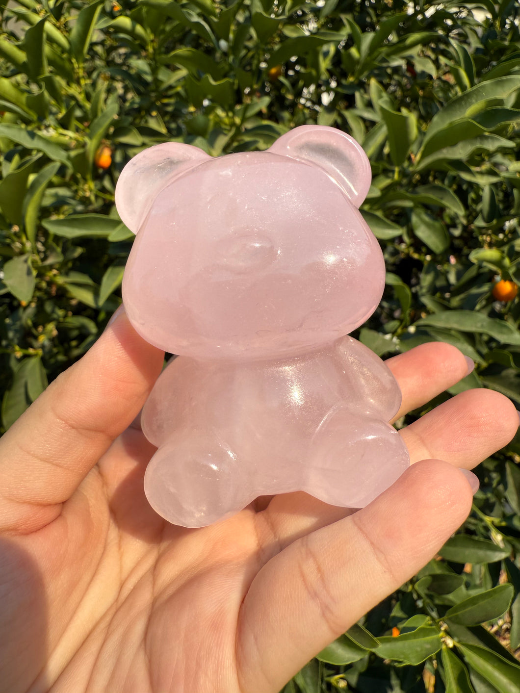 High Quality Rose Quartz Bear – Hand Carved Crystal Figurine Bear Home Decor