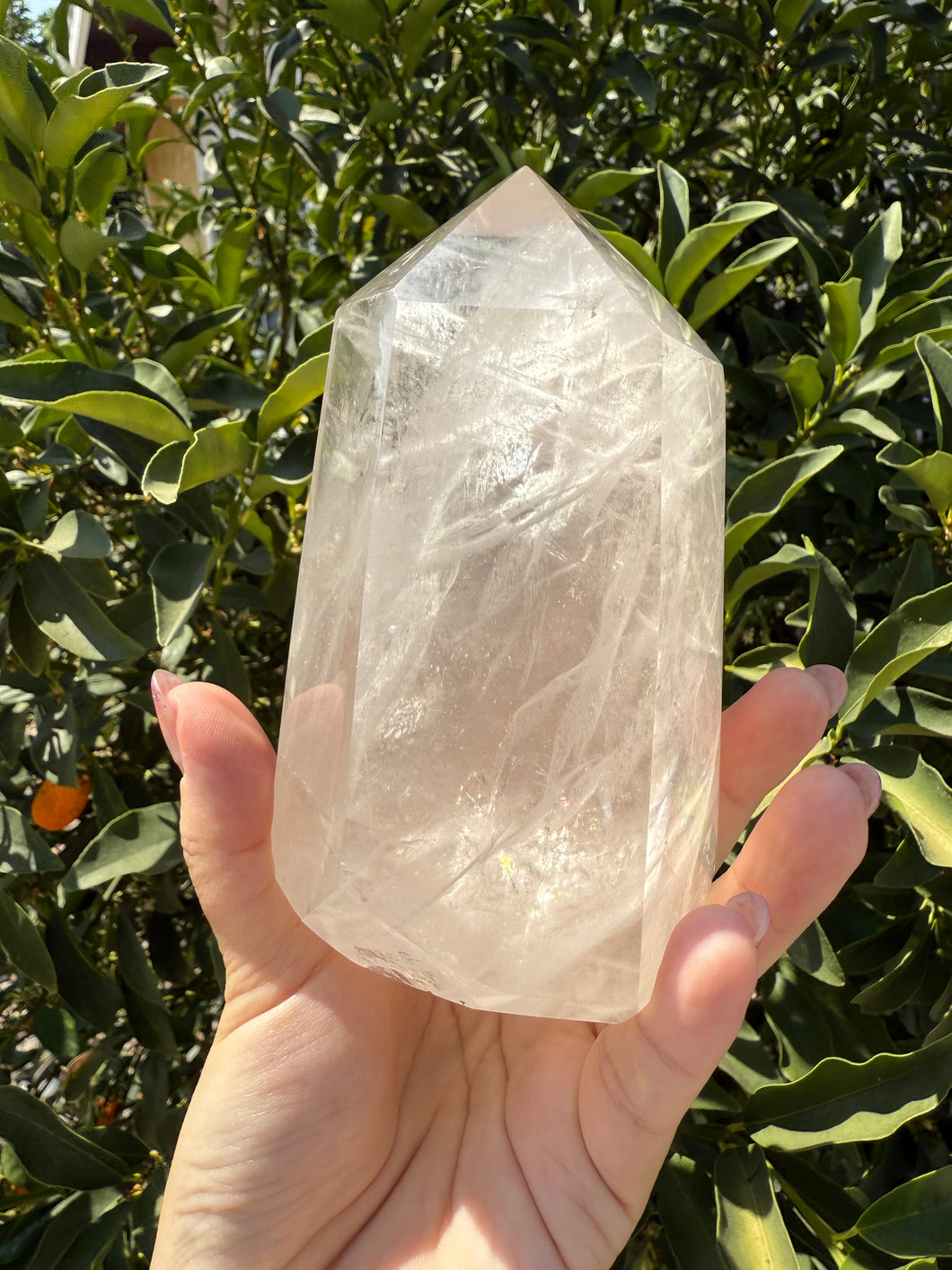Clear Quartz Crystal Tower Point – High Clarity Polished Stone, A54