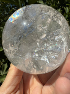 Rainbow Clear Quartz Crystal Sphere,Natural Healing Stone Ball,A120