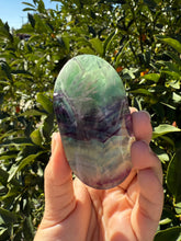 Load image into Gallery viewer, Natural Feather Fluorite Palm Stone,Snowflake Quartz Fluorite Palm Stone,A183
