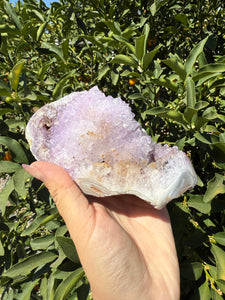 Natural Amethyst Geode with Agate Base, Raw Amethyst Crystal Cluster, A92