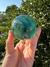 Load image into Gallery viewer, Natural Feather Fluorite Sphere,Snowflake Quartz Crystal Fluorite Ball,A221

