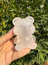 Load image into Gallery viewer, White-Toned Rose Quartz Bear – Hand Carved Crystal Healing Stone Figurine
