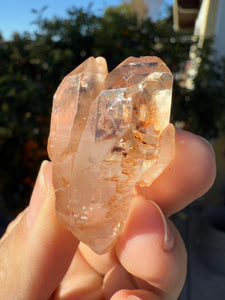 Red Mud Skeletal Quartz Crystal Point ,Red Mud Quartz,#973