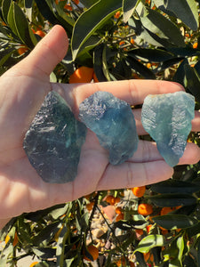 3pcs Fluorite Crystal Rough Bulk,High Quality Blue Fluorite-C