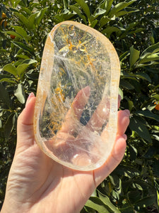 Large Clear Quartz Offering Bowl,Crystal Quartz Altar Bowl,Crystal Tray,B78
