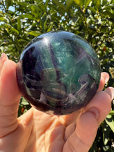 Load image into Gallery viewer, Green Purple Candy Fluorite Sphere, Stunning Rainbow Watermelon Ball,A112

