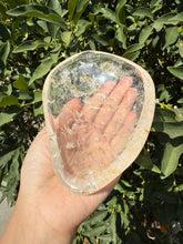 Load image into Gallery viewer, Large Clear Quartz Offering Bowl,Crystal Quartz Altar Bowl,Crystal Tray,B51
