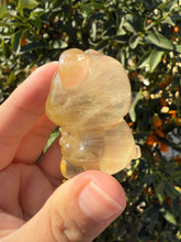 Load image into Gallery viewer, Natural yellow Candy Fluorite Flower Bear Carving
